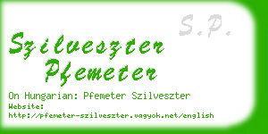 szilveszter pfemeter business card